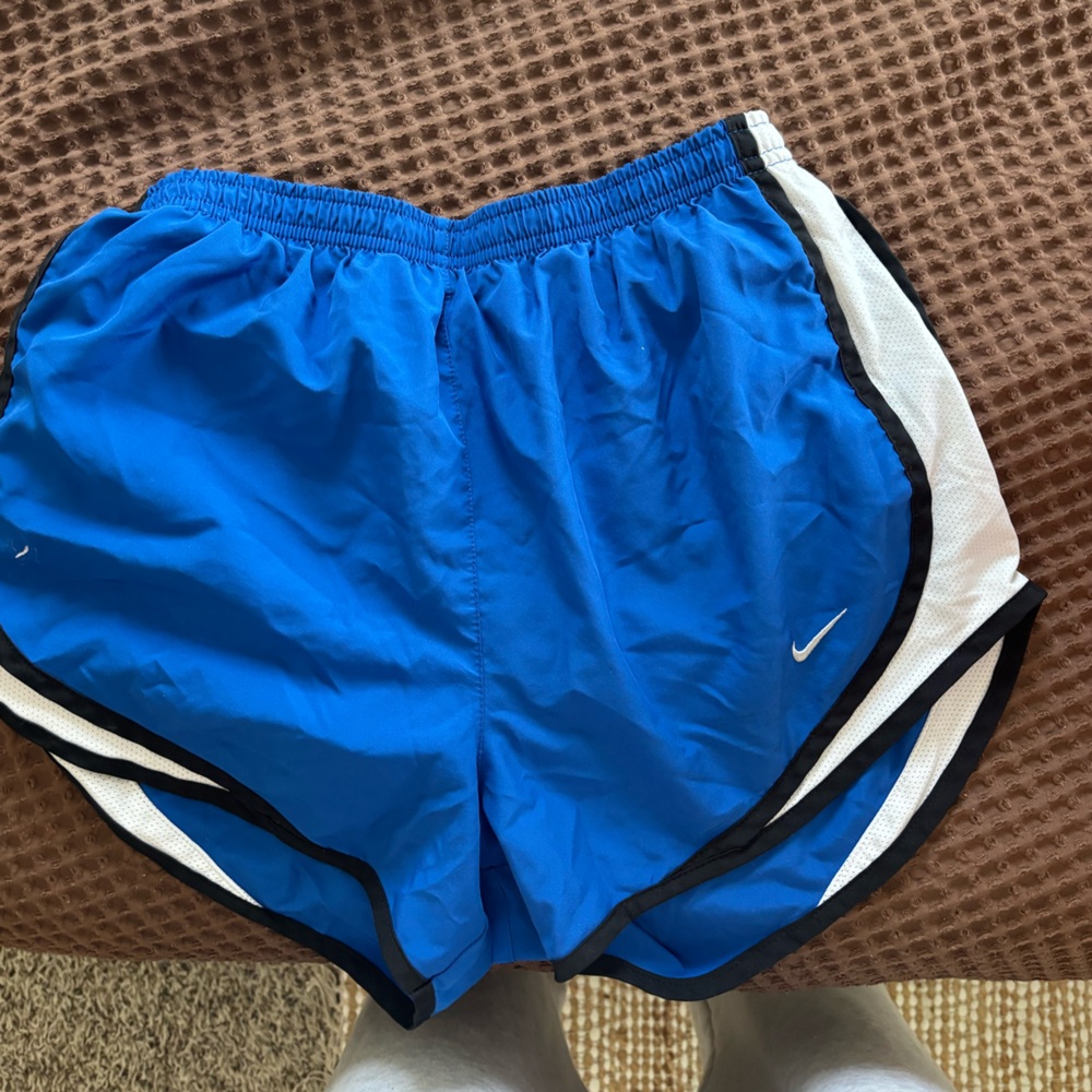 Nike Royal Blue and White Dri-FIT Athletic Shorts